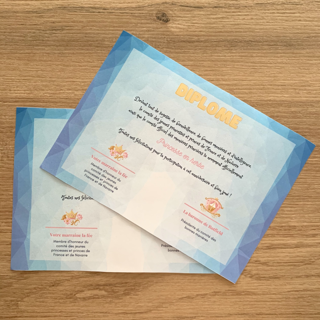 diplome souvenir anniversaire